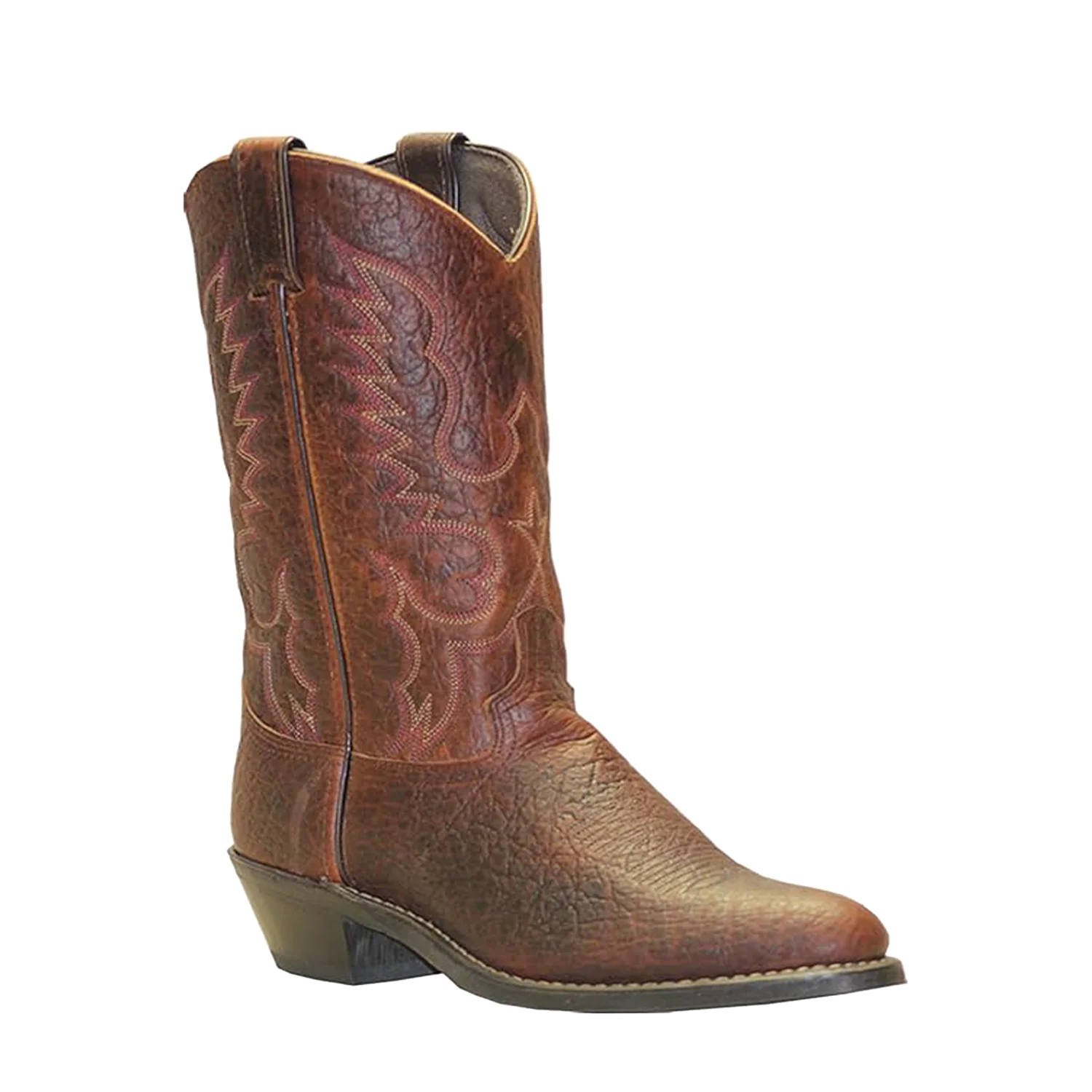 Men's Bison Leather Western Boot Medium Toe Brown 12 D(M) US
