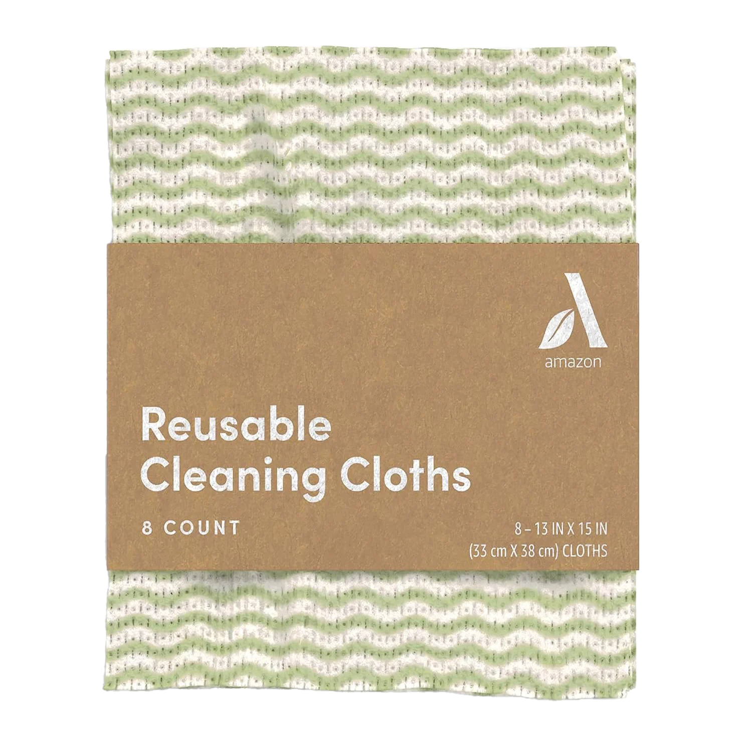 Amazon Aware All Purpose Cleaning Cloth, 8 Count, Pack of 1 Green, 13 x 15 Inch
